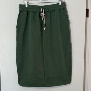 Polagram Forest Green Drawstring Midi Skirt